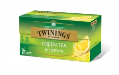 Чай Twinngs зеленый с ароматом лимона, короб (25 пак.) 40 гр