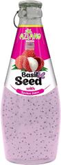 Нектар Aziano Личи с семенами базилика 30% Lychee Juice withe Basil seed Drink 290 мл