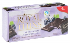 Шоколад Halloren Royal Thins с черной смородиной 200 гр