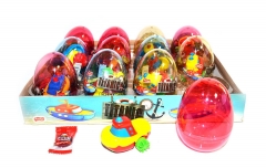 Прозрачные пластиковые яйца с карамелью и игрушкой (кораблики) "TITANIC " 6 грамм